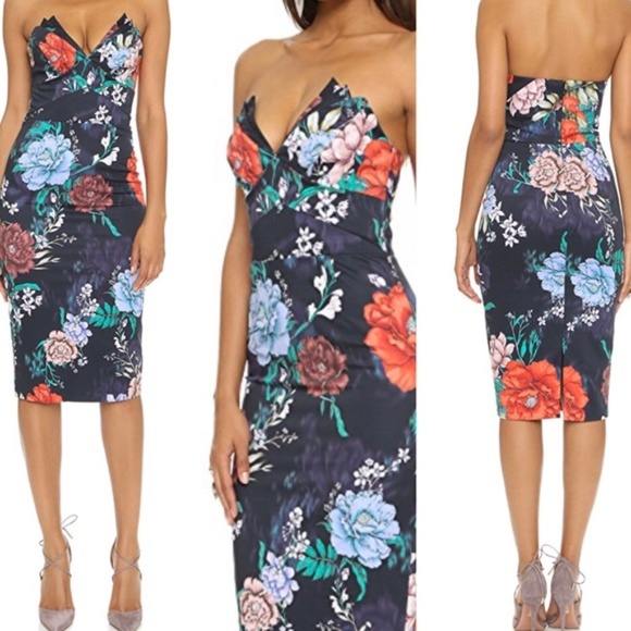 TALULAH Dresses & Skirts - TALULAH Low Light Strapless Floral Midi Dress
